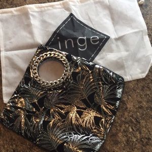 Inge suede cut-out handle purse